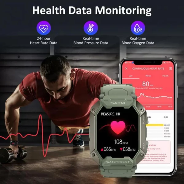 Šikovné vojenské smart hodinky – MILITARY WATCH slider