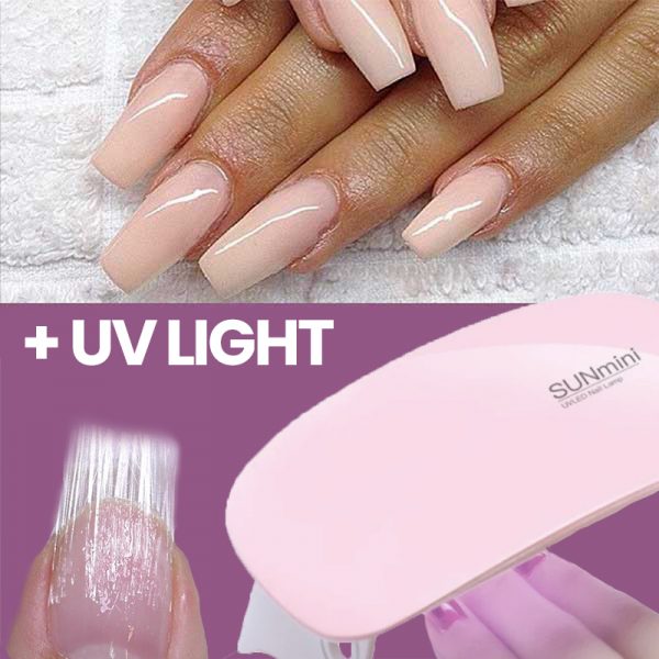 Fiberglass Nail Set – Set za podaljševanje nohtov + UV lučka