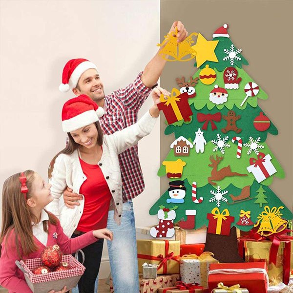 FELT CHRISTMAS TREE – Detský ianočný stromček a ozdoby