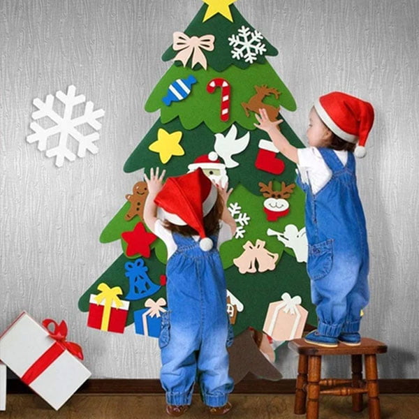 FELT CHRISTMAS TREE – Detský ianočný stromček a ozdoby 02
