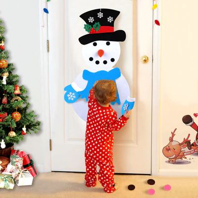 CHRISTMAS SNOWMAN – Plstený snehuliak s odnímateľnými ozdobami (50 x 100 cm) slider
