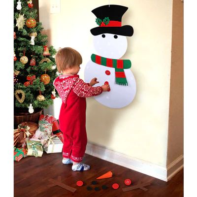 CHRISTMAS SNOWMAN – Plstený snehuliak s odnímateľnými ozdobami (50 x 100 cm) slider