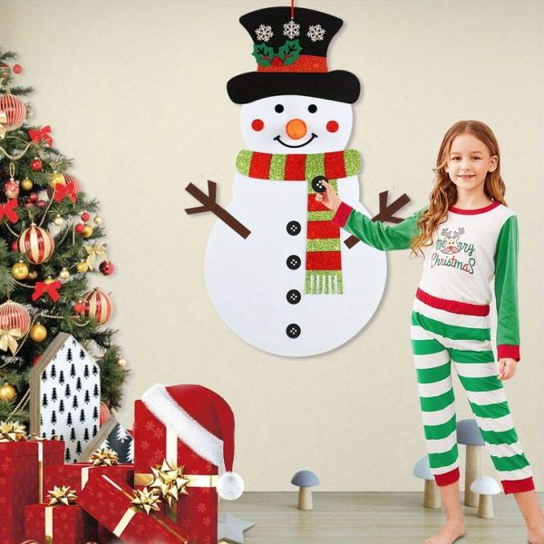 CHRISTMAS SNOWMAN – Plstený snehuliak s odnímateľnými ozdobami (50 x 100 cm)